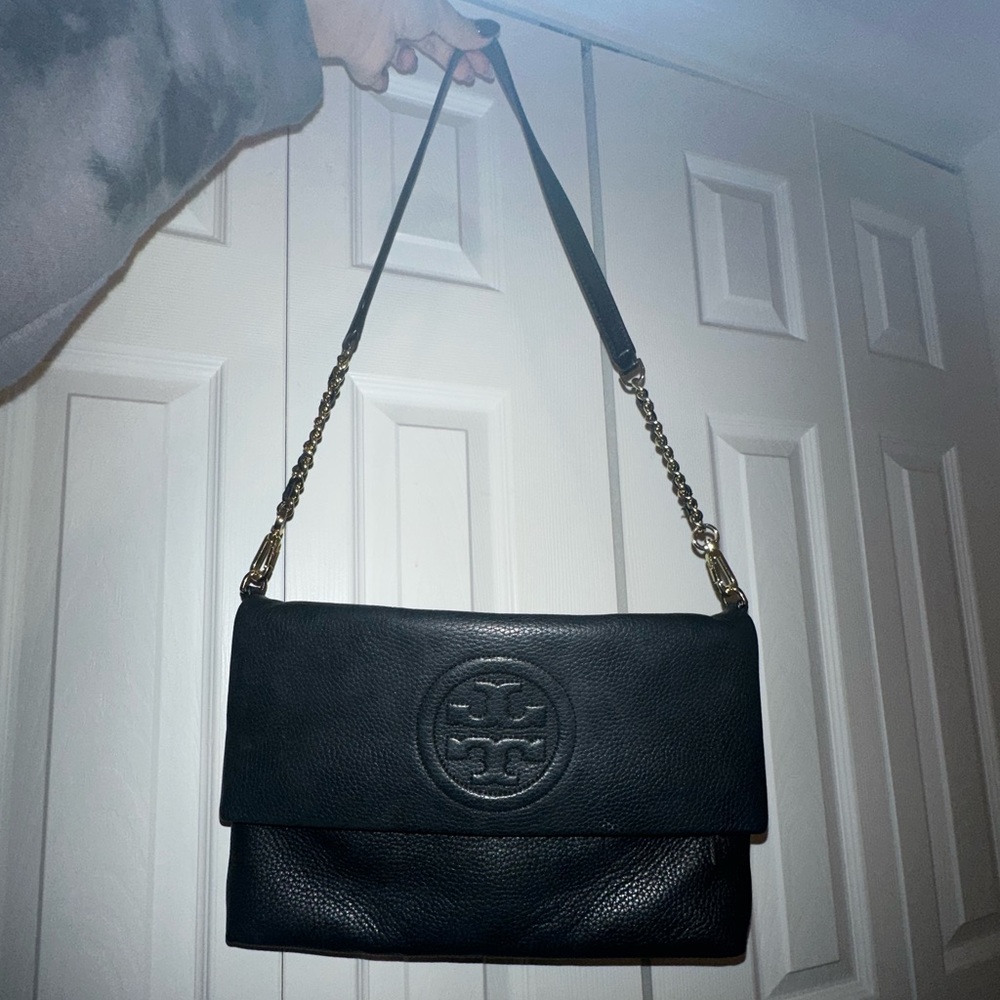 Tory Burch fold over cross body black!